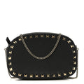 Calfskin Rockstud Mini Crossbody Bag Black