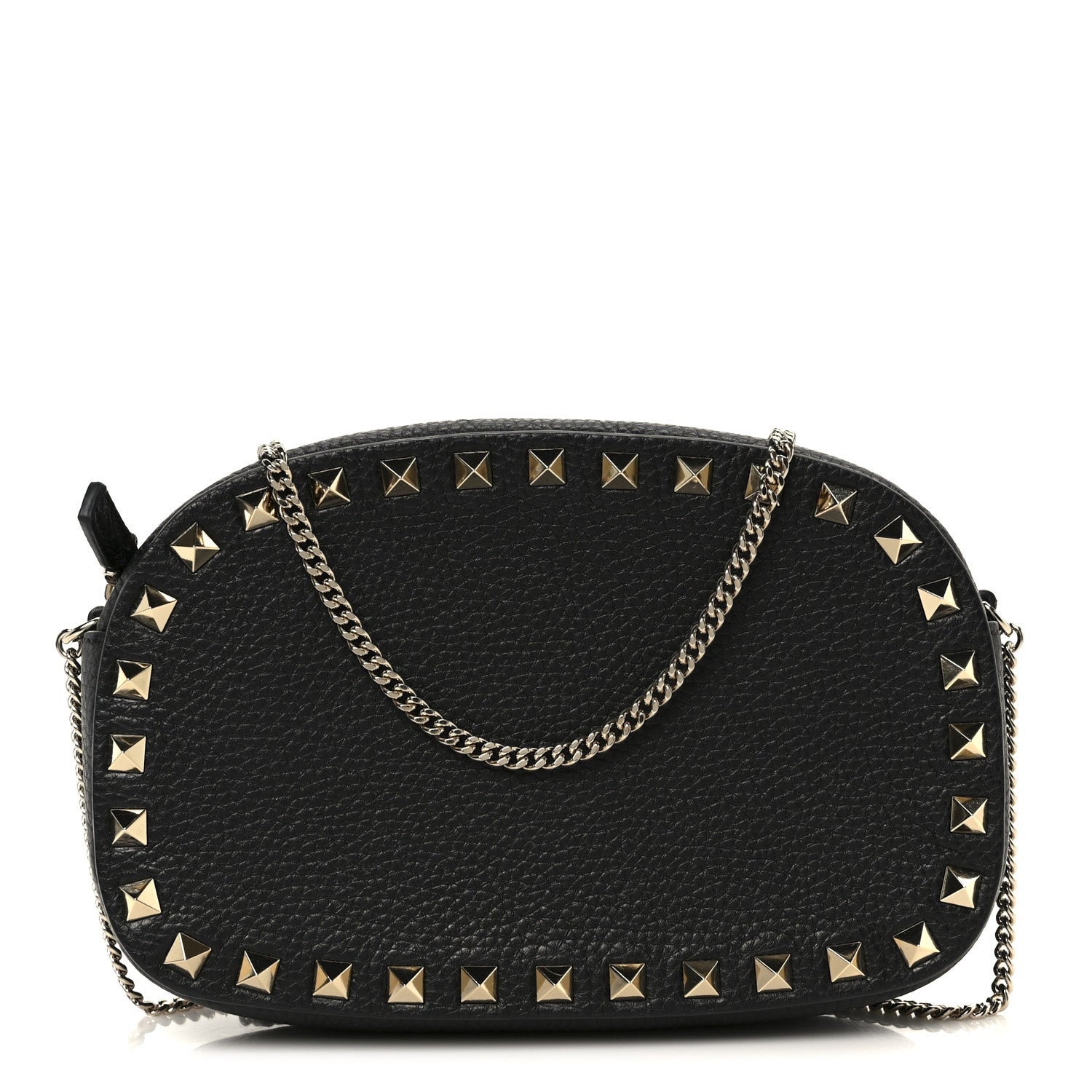 Calfskin Rockstud Mini Crossbody Bag Black