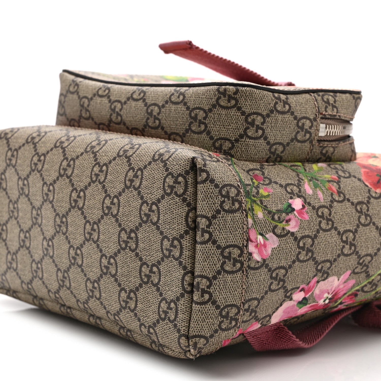 GG Supreme Monogram Blooms Small Single Buckle Backpack Beige Multicolor Dry Rose