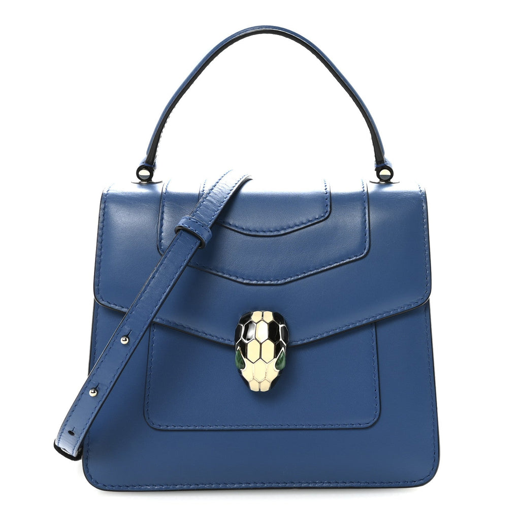 Calfskin Serpenti Forever Top Handle Blue