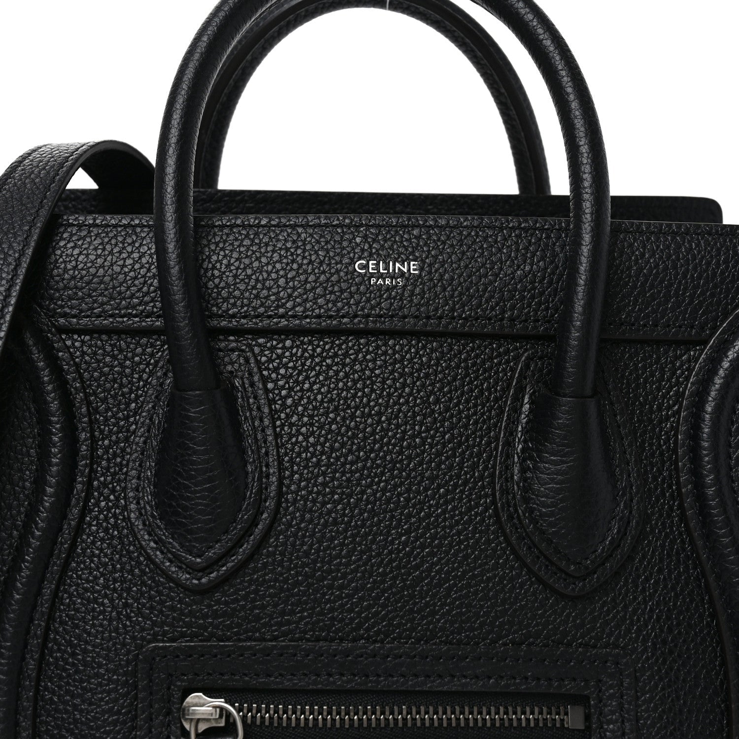 Drummed Calfskin Nano Luggage Black