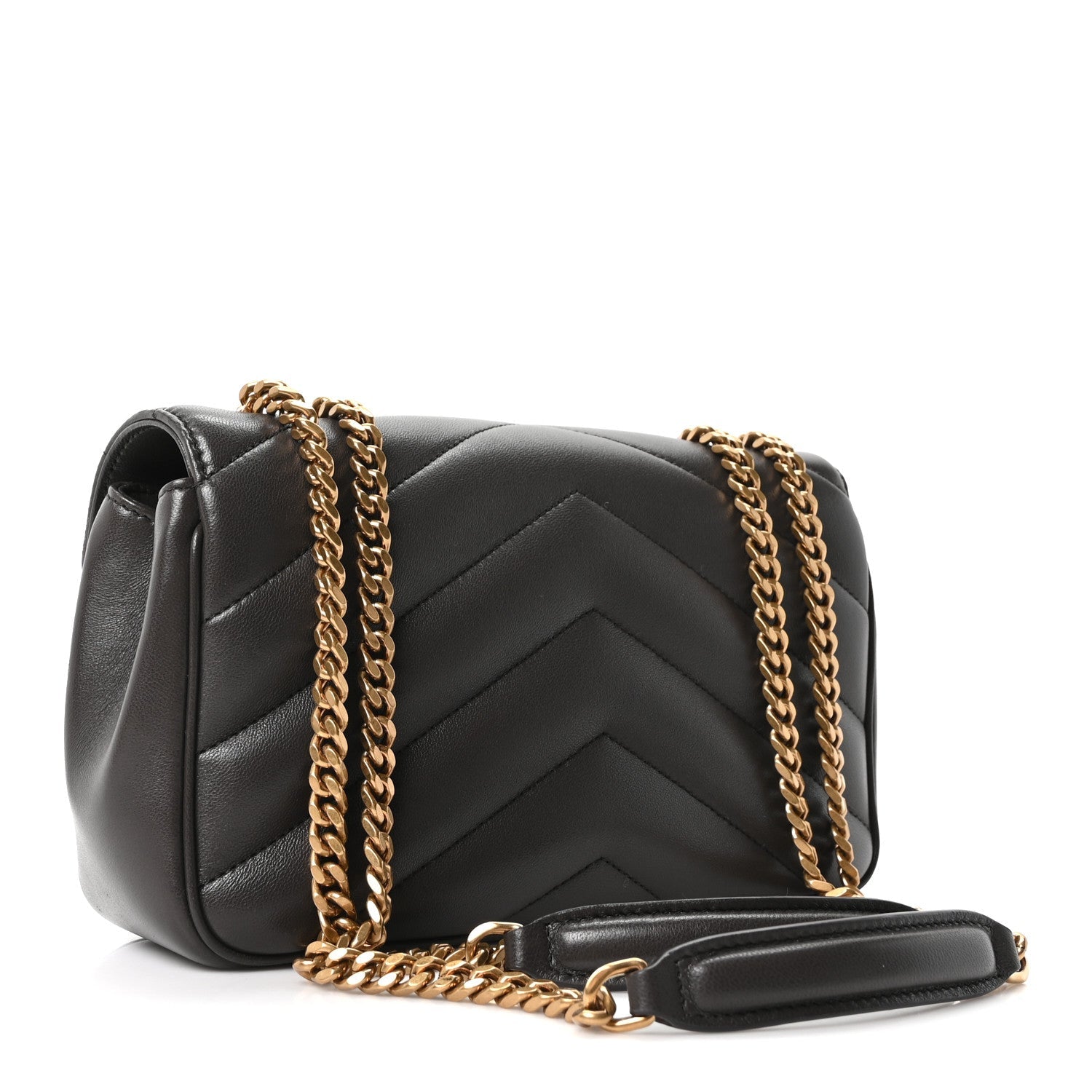 Lambskin Chevron Quilted Small Loulou Urban Grey