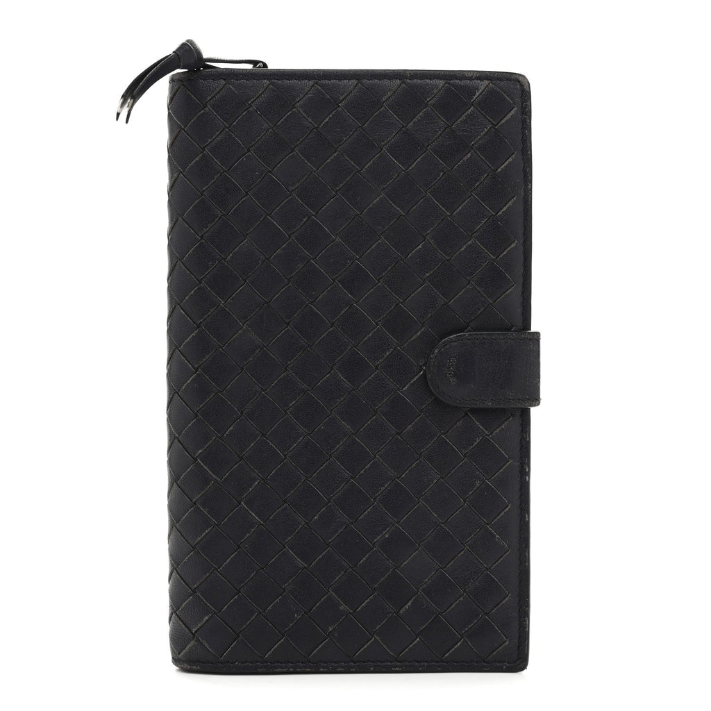 Nappa Intrecciato Continental Snap Wallet Grey