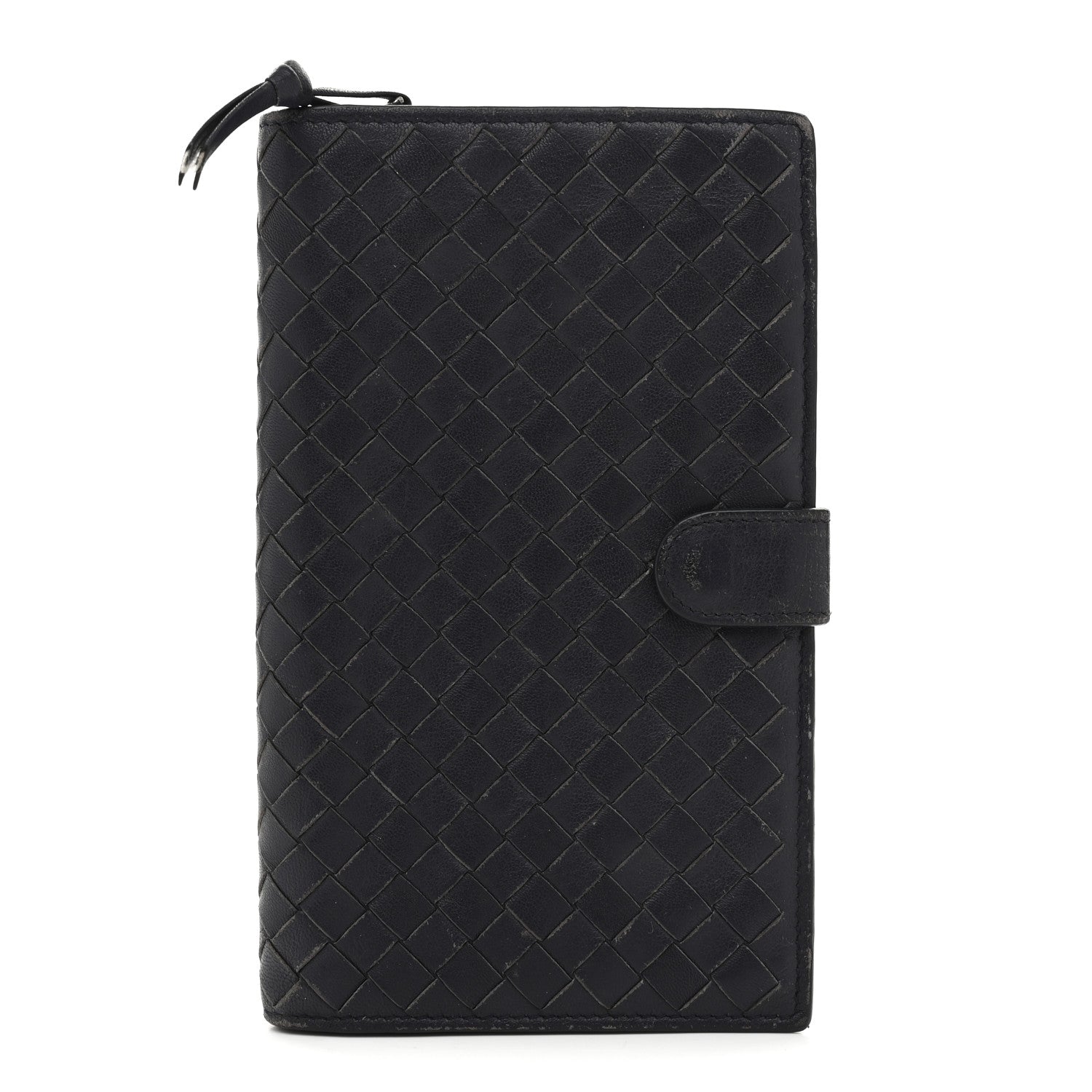 Nappa Intrecciato Continental Snap Wallet Grey