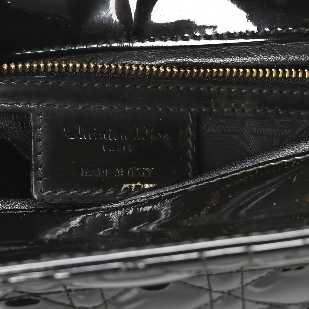 Patent Cannage Large Lady Dior Black