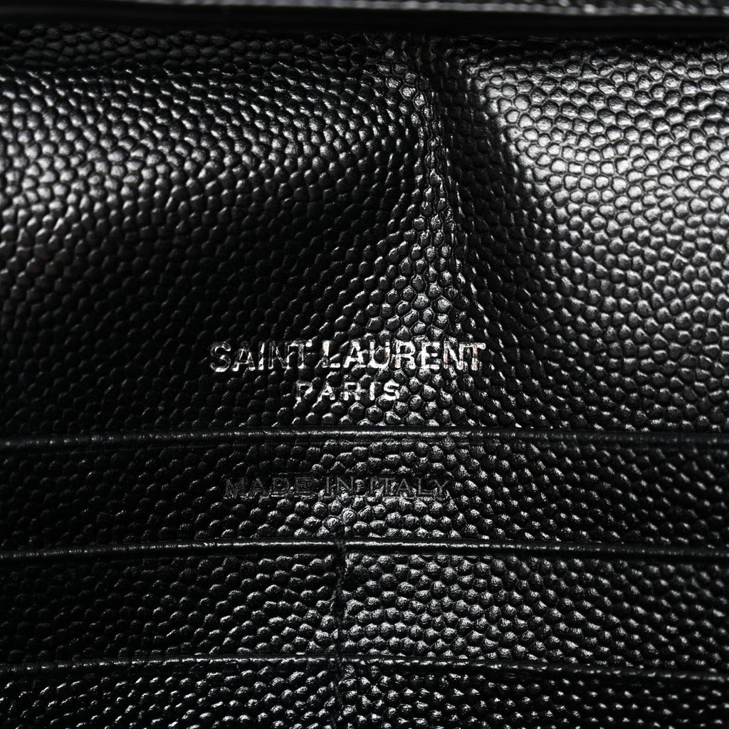 Grain De Poudre Matelasse Chevron Monogram Chain Wallet Black