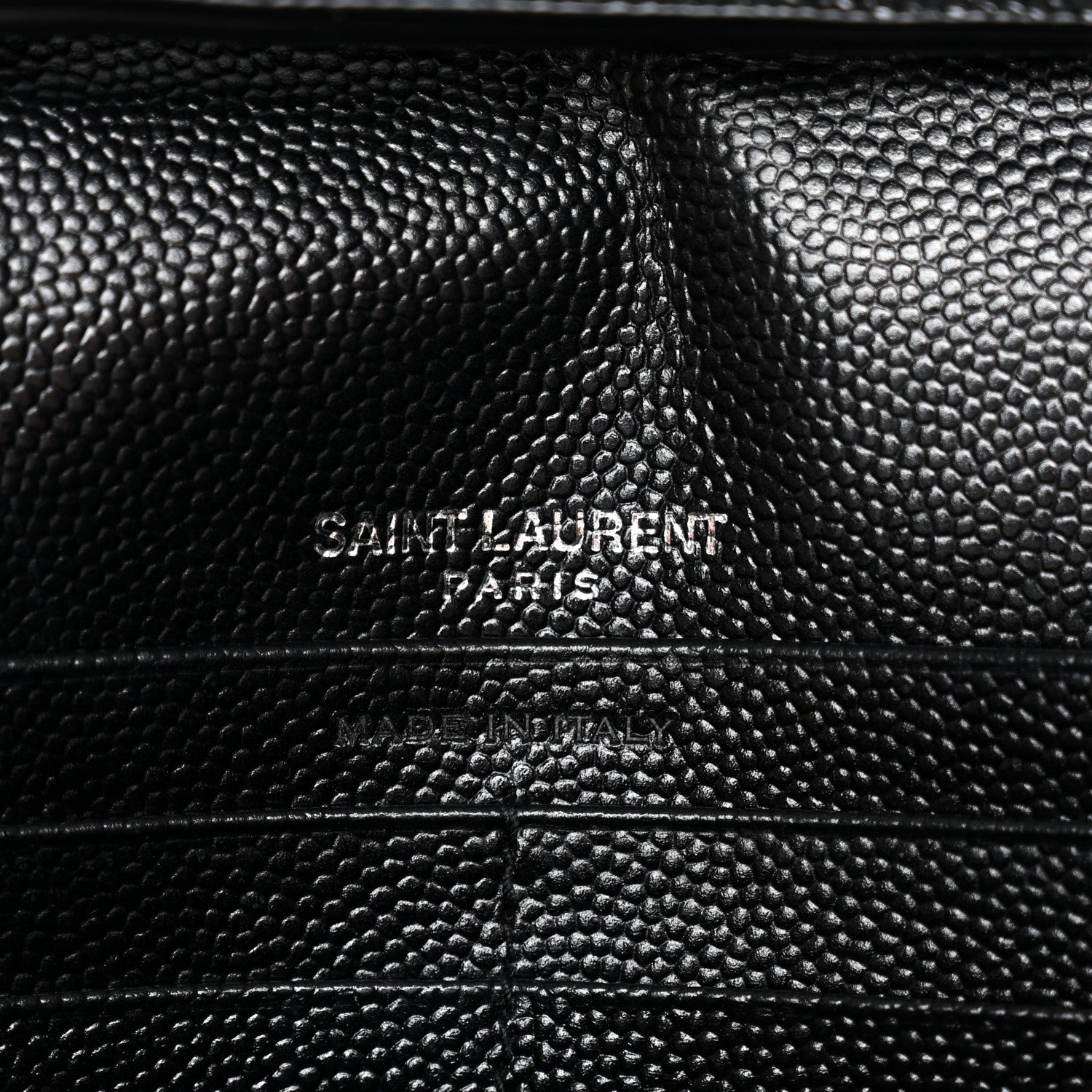 Grain De Poudre Matelasse Chevron Monogram Chain Wallet Black