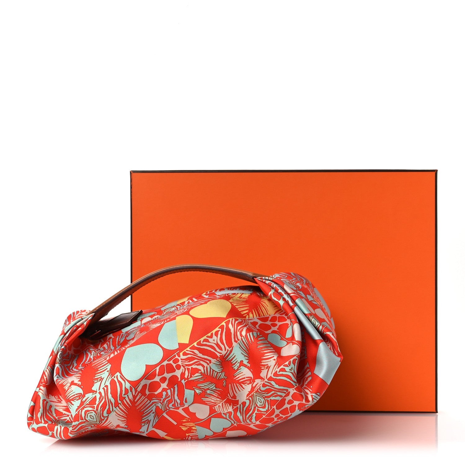 Silk Balusoie Vache Hunter La Promenade du Matin Bandana Bag Orange Poppy Fauve