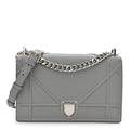 Grained Calfskin Medium Diorama Flap Bag Gris