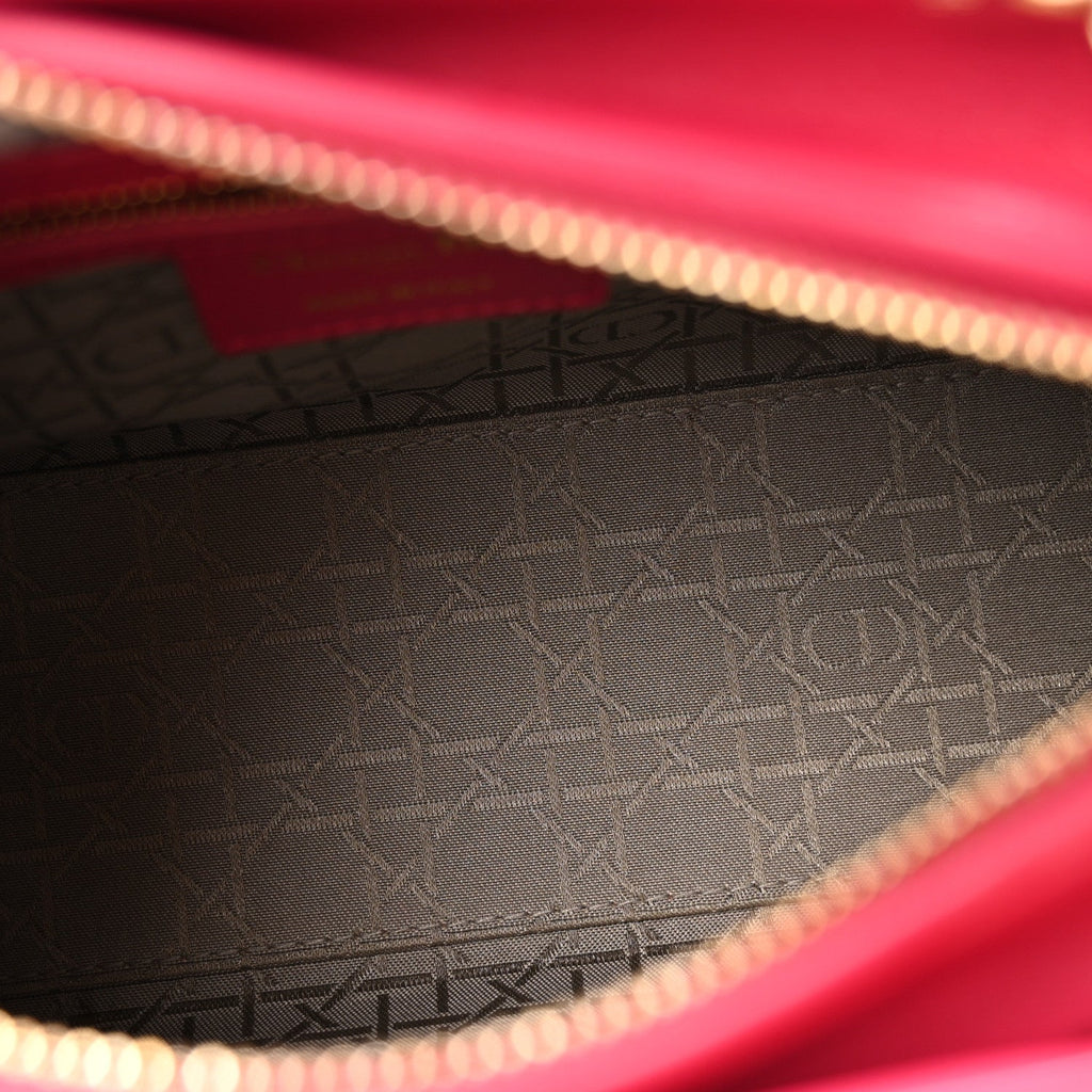 Lambskin Cannage Medium Lady Dior Fuchsia