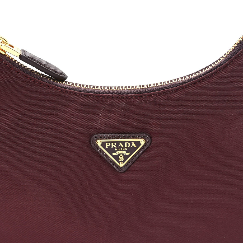 Tessuto Nylon Saffiano Mini Re-Edition 2005 Bag Bordeaux