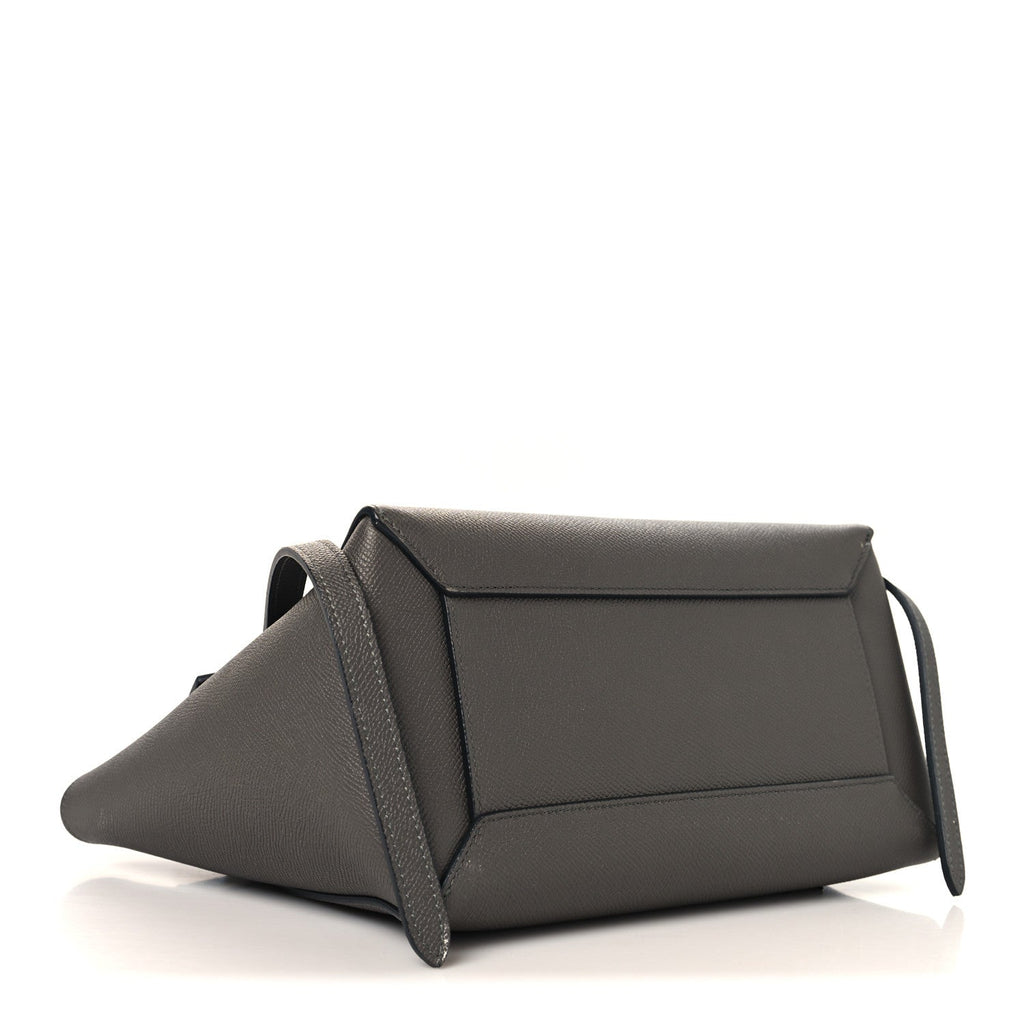 Grained Calfskin Micro Belt Bag Grey