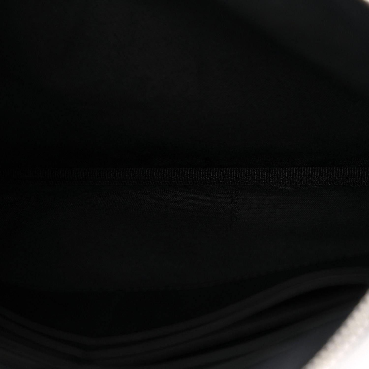 Cotton Canvas Vitello Grace Light Logo Flat Pouch Black