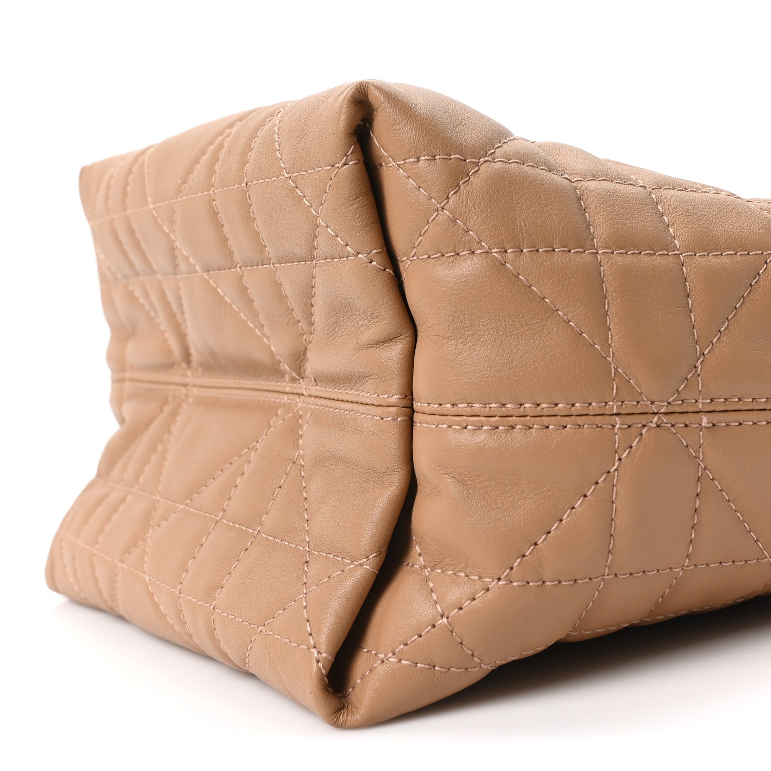 Calfskin Macrocannage Small Toujours Vertical Beige