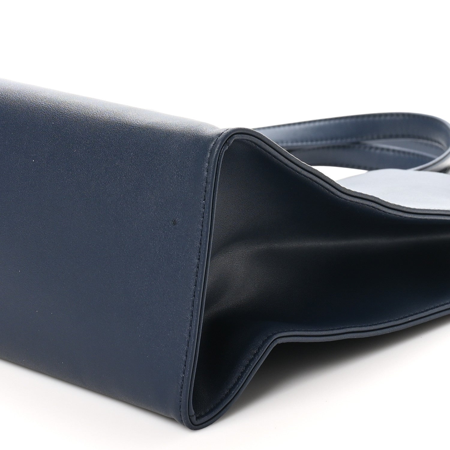 Vegan Leather Medium Shopping Bag Navy