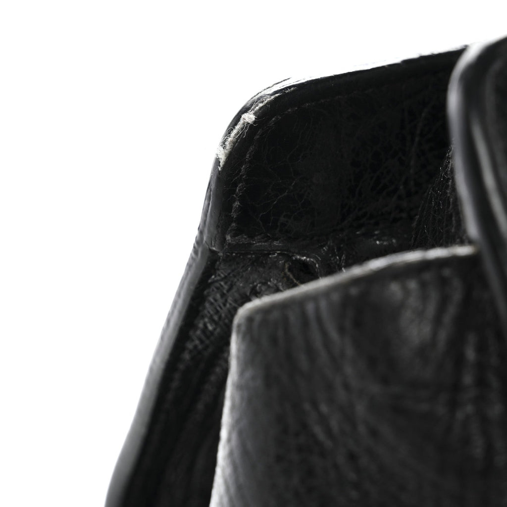 Calfskin Crocodile Embossed Small Monogram Cabas Black