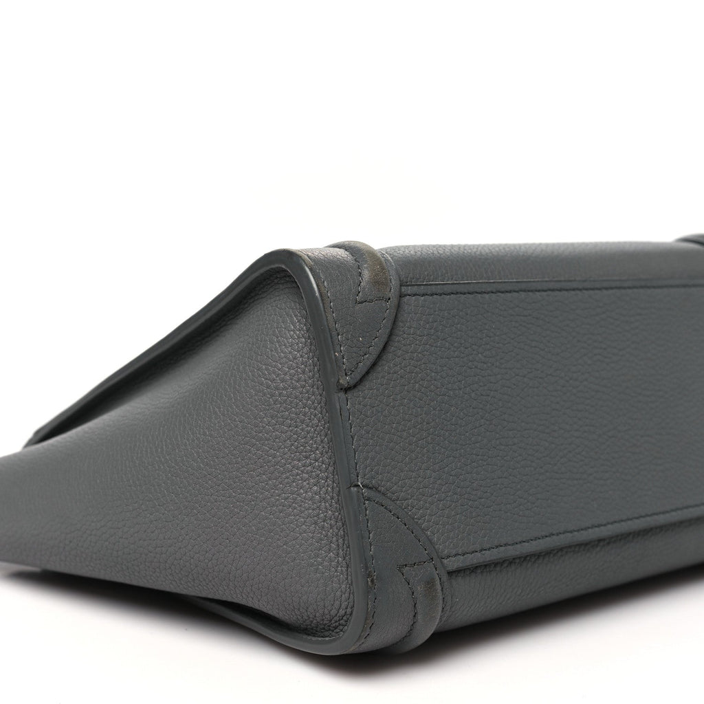 Drummed Calfskin Nano Luggage Kohl