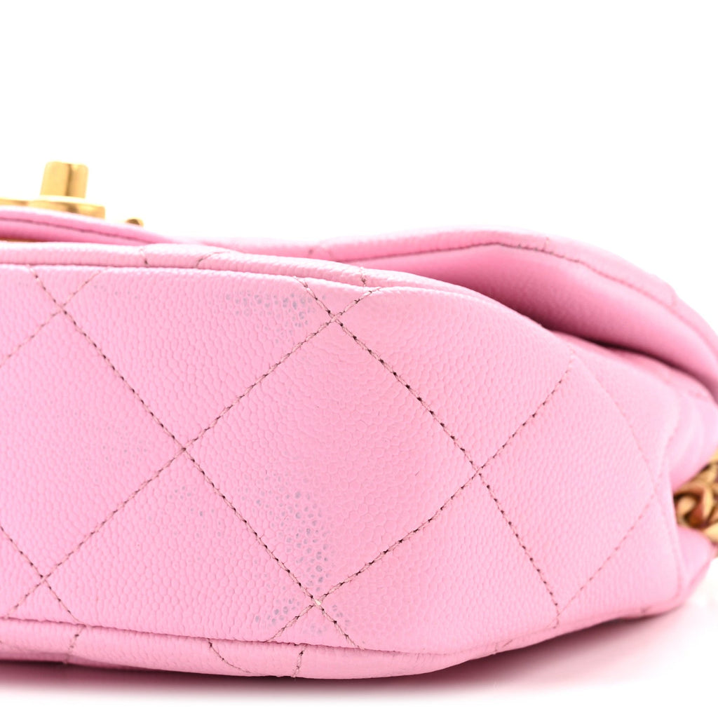 Caviar Quilted Mini Sweetheart Flap Lilac