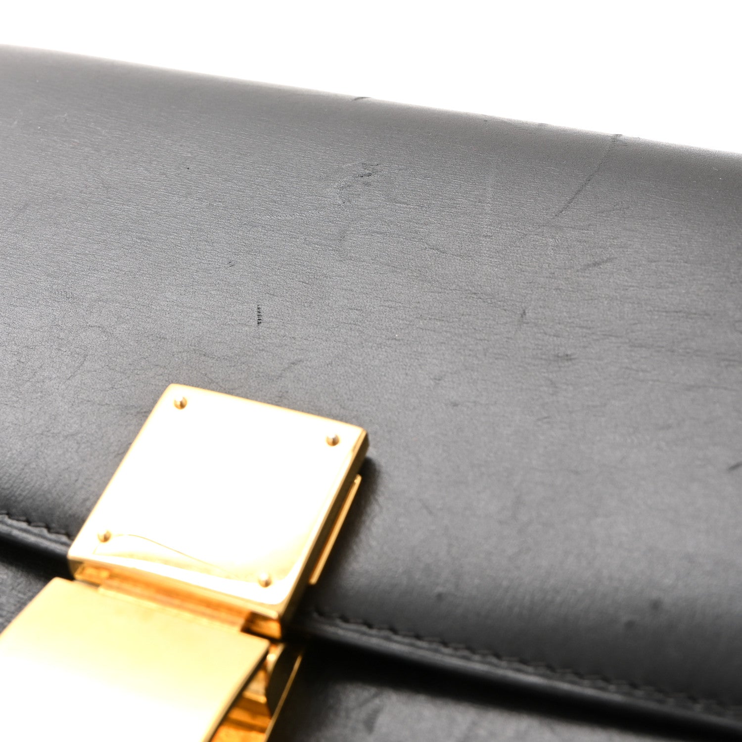 Box Calfskin Medium Classic Box Flap Bag Black