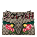 GG Supreme Monogram Embroidered Medium Dionysus Shoulder Bag Emerald