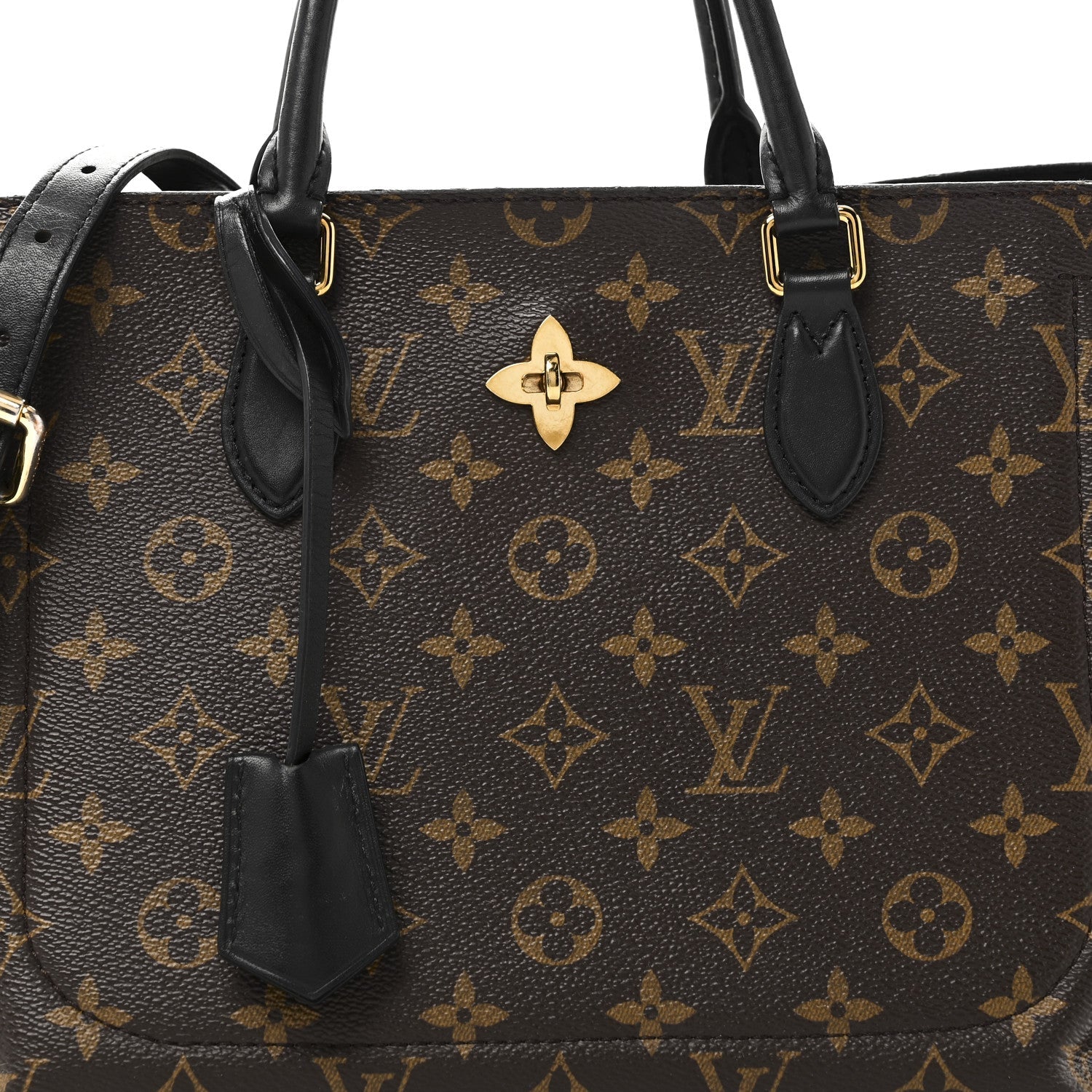 Monogram Flower Tote Black