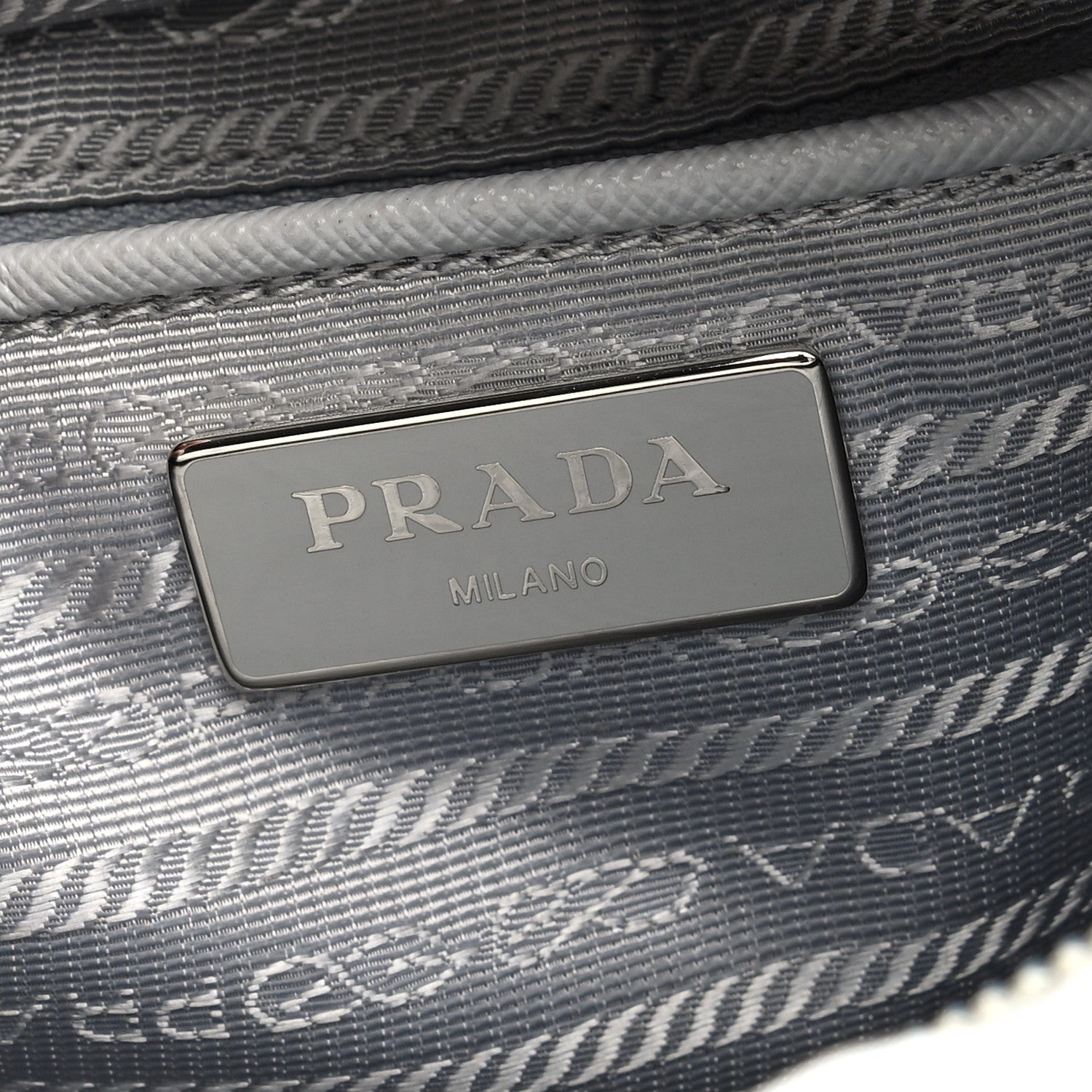Re-Nylon Vela Saffiano Pocket Double Buckle Messenger Shoulder Bag Fiordaliso