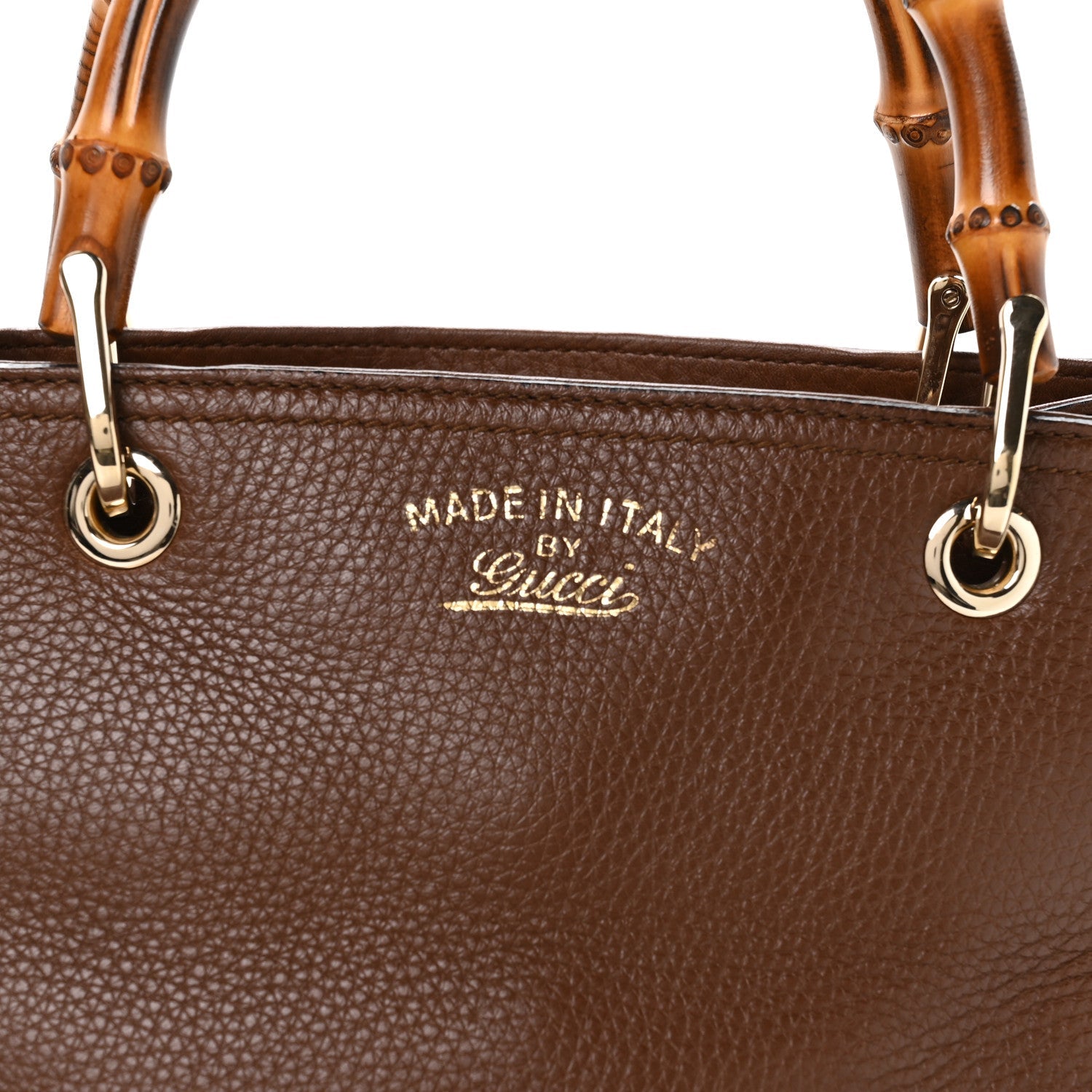Calfskin Small Bamboo Shopper Tote Acero