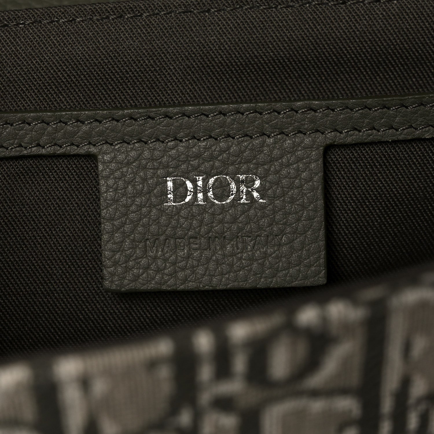 Oblique Jacquard Grained Calfskin Small Saddle Messenger Bag With Flap Green