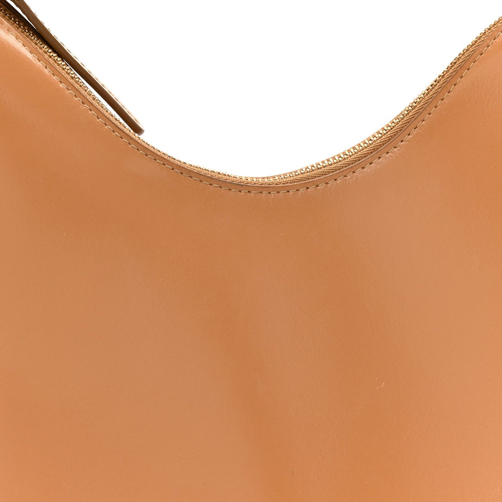 Polished Calfskin Small Soft Candy Shoulder Bag Caramel