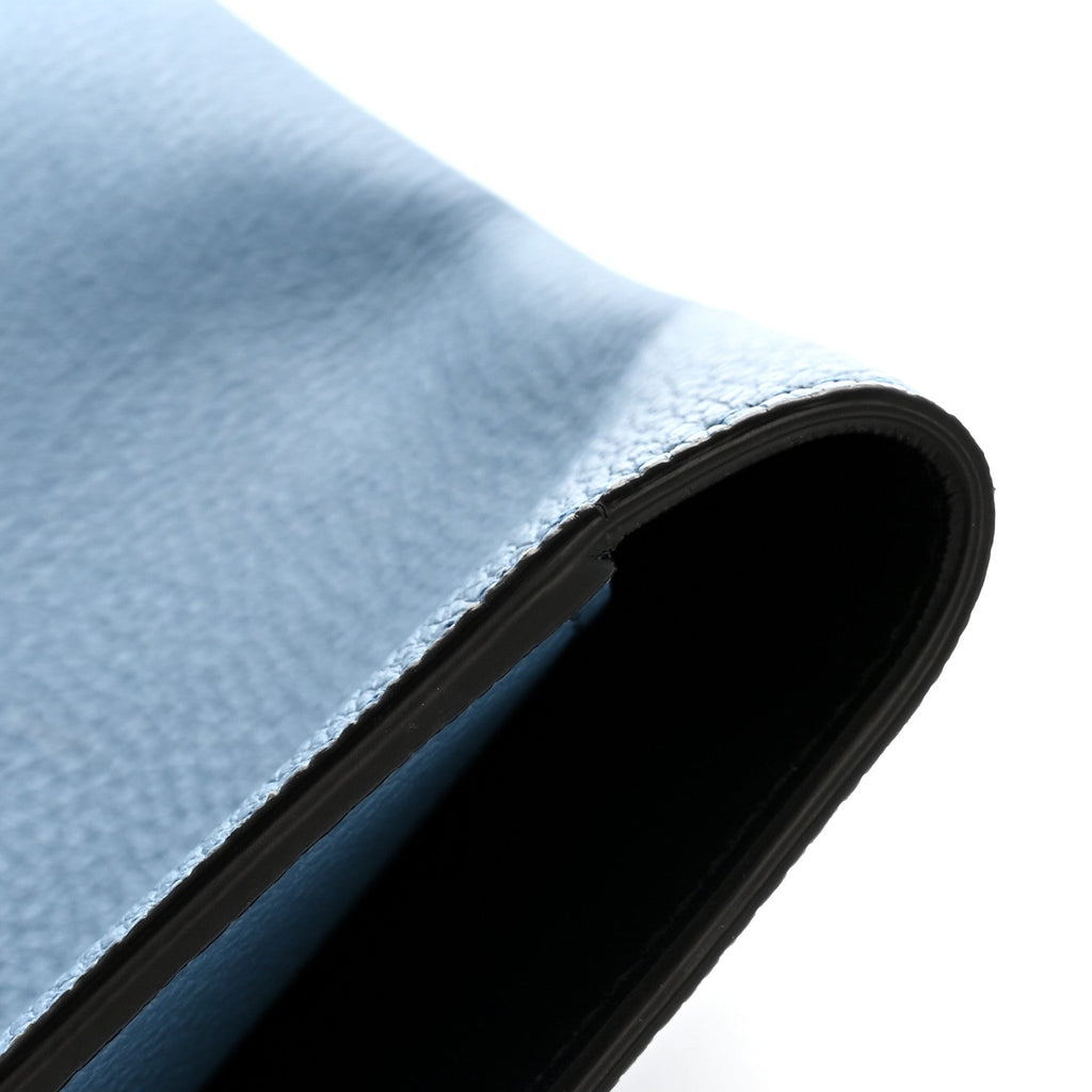 Calfskin Skull Envelope Clutch Blue
