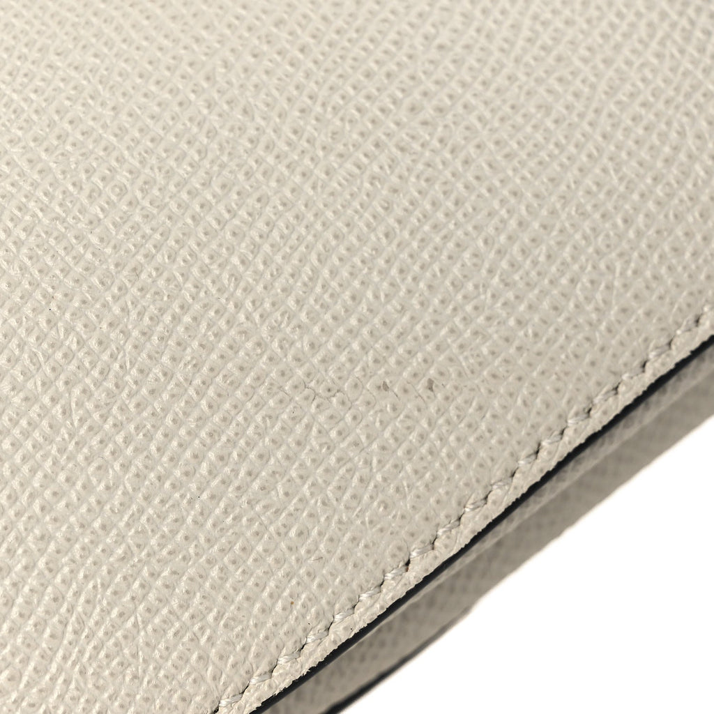 Grained Calfskin Saddle Bag White