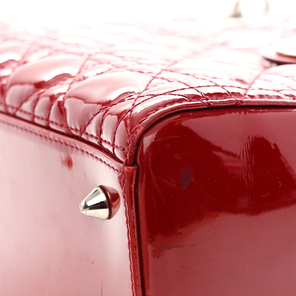 Patent Cannage Medium Lady Dior Red
