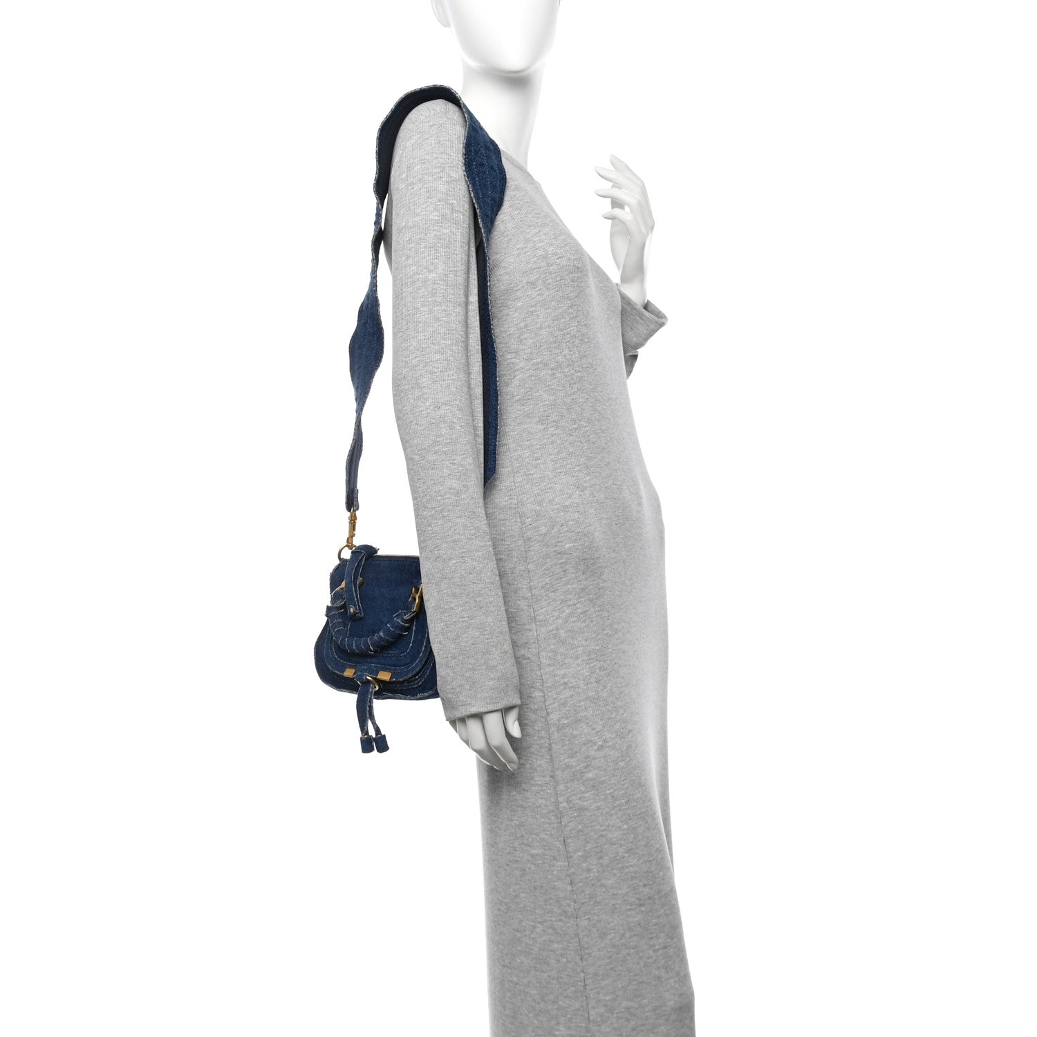 Denim Small Marcie Saddle Bag Blue