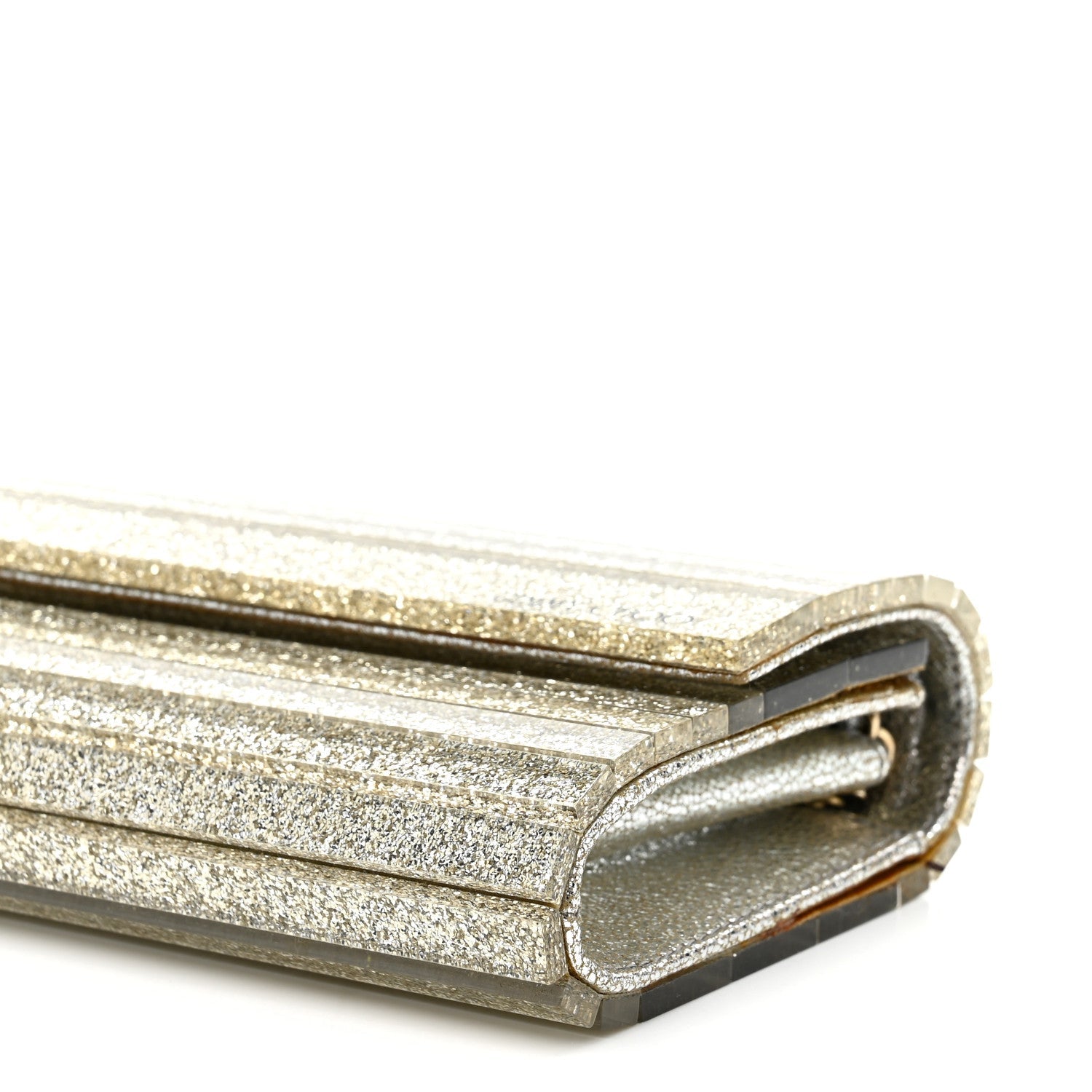 Acrylic Glitter Sweetie Clutch Champagne