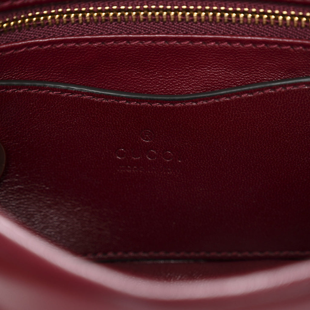 Lambskin Mini GG Milano Top Handle Shoulder Bag Rosso Ancora