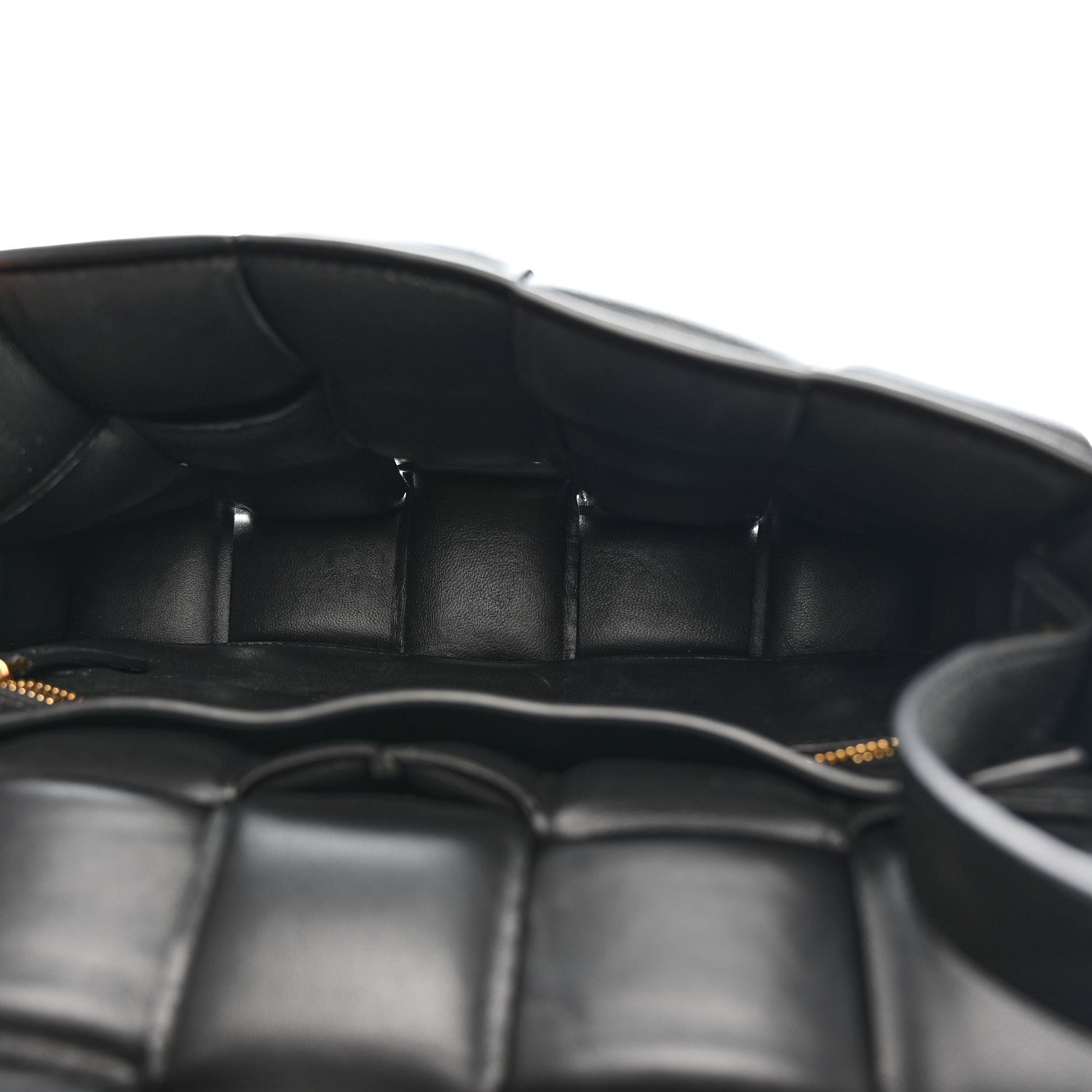 Nappa Maxi Intreccio Padded Cassette Crossbody Bag Black