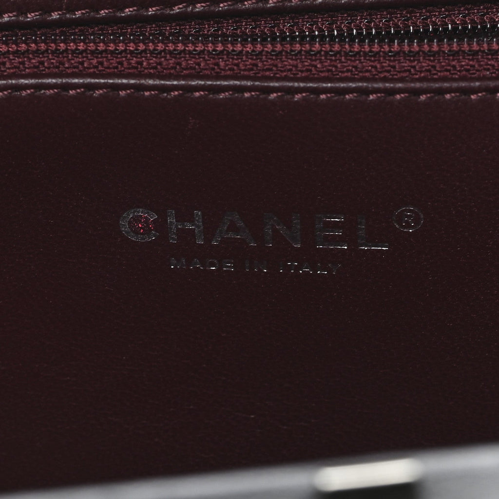 Lambskin Quilted Kisslock Minaudiere Black