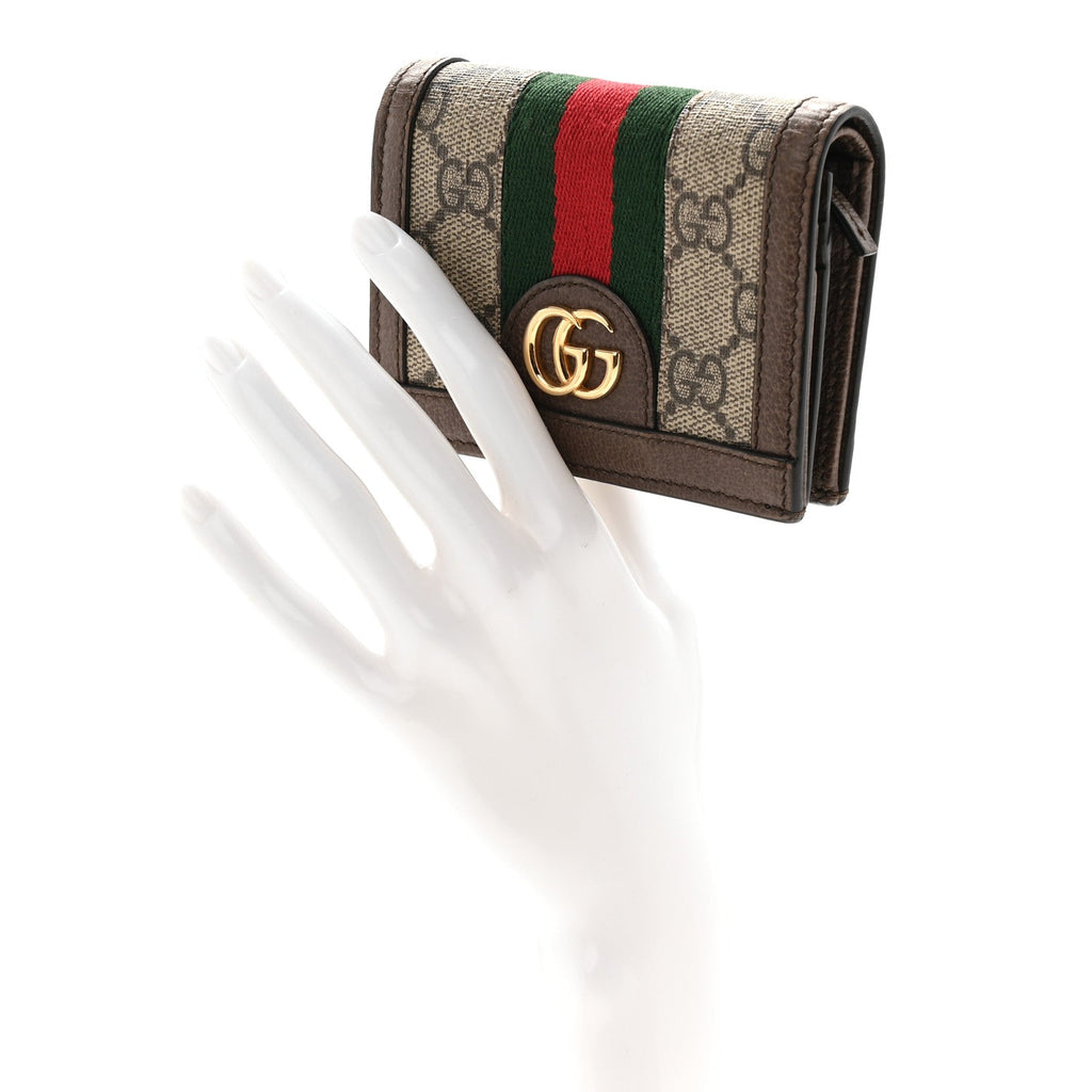 GG Supreme Monogram Web Ophidia  Case Beige New Acero