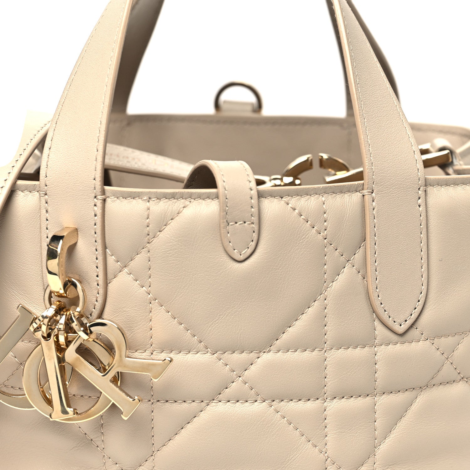 Calfskin Macrocannage Small Toujours Vertical Tote Powder Beige
