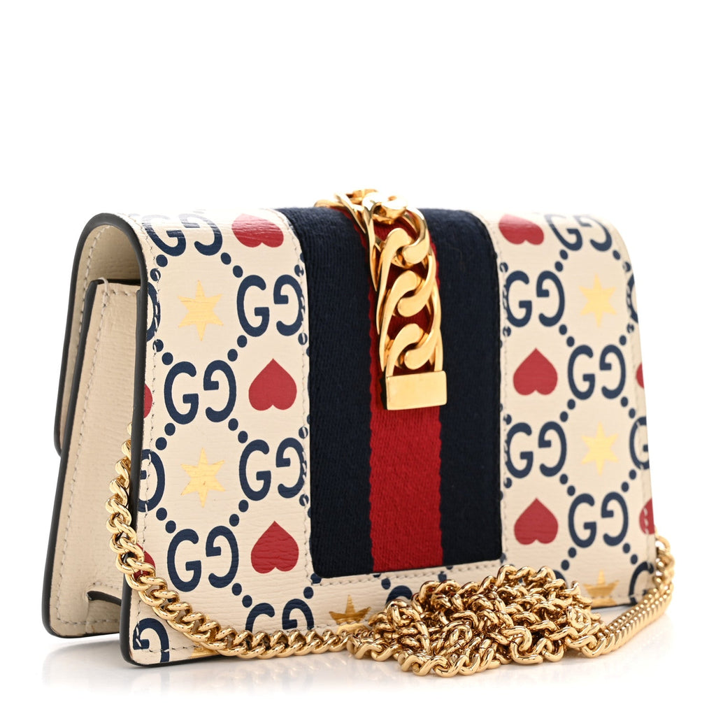 Textured Calfskin Valentine's Day Super Mini Sylvie Chain Shoulder Bag Ivory