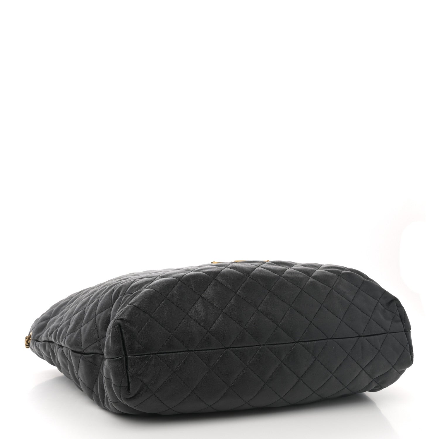 Lambskin Quilted Maxi Icare Shopping Tote Black