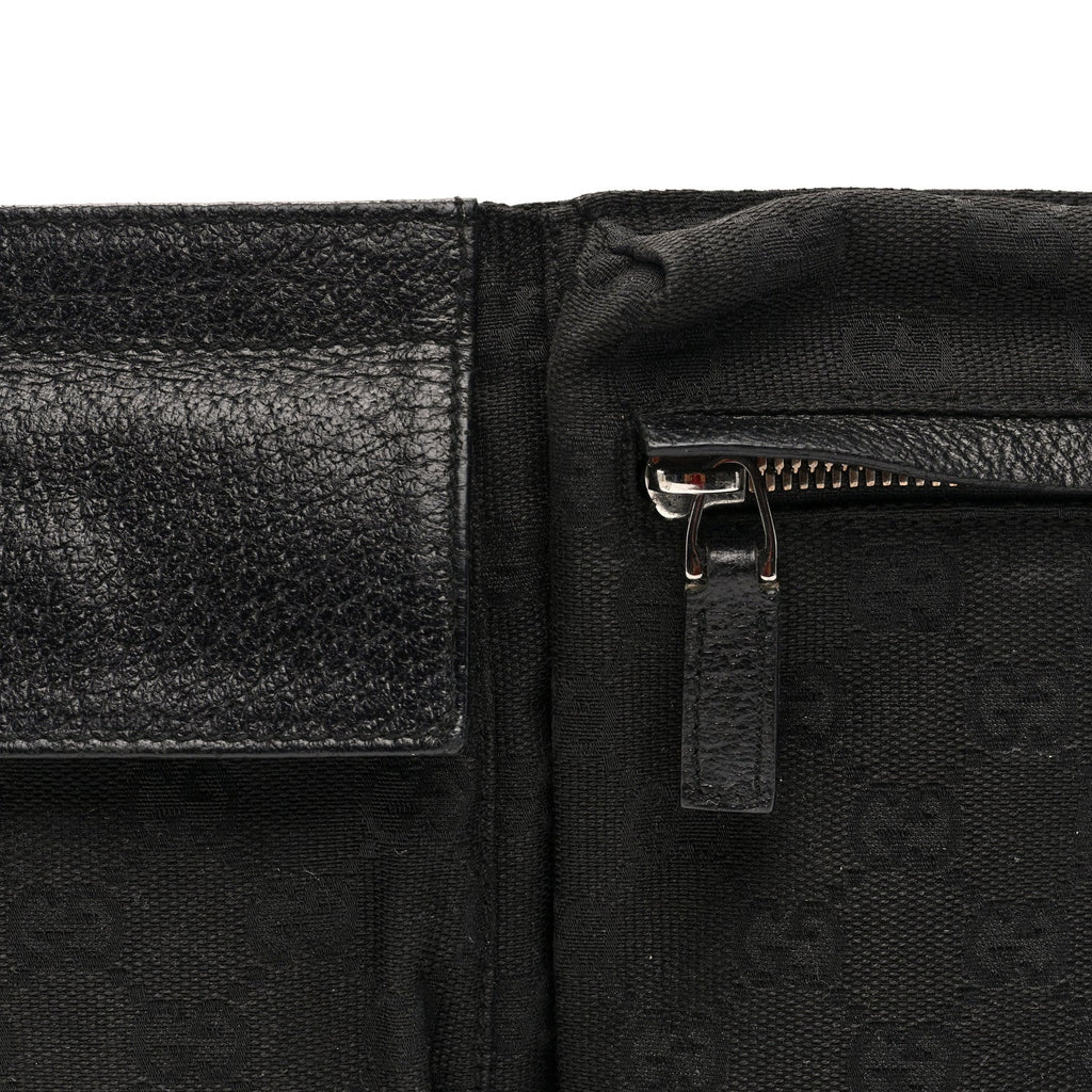 GG Monogram Double Pocket Belt Bag Black