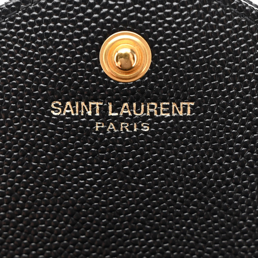 Grain De Poudre Matelasse Chevron Monogram Chain Wallet Black