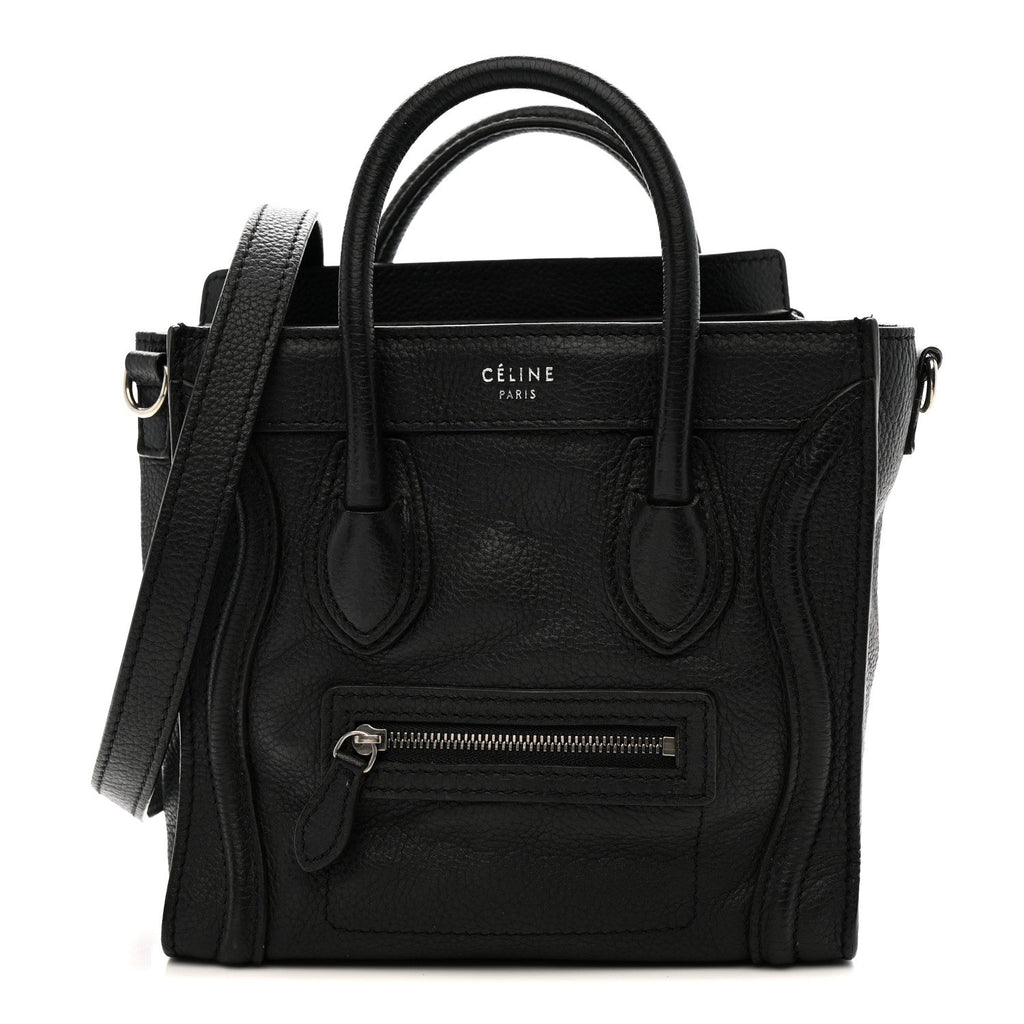Drummed Calfskin Nano Luggage Black