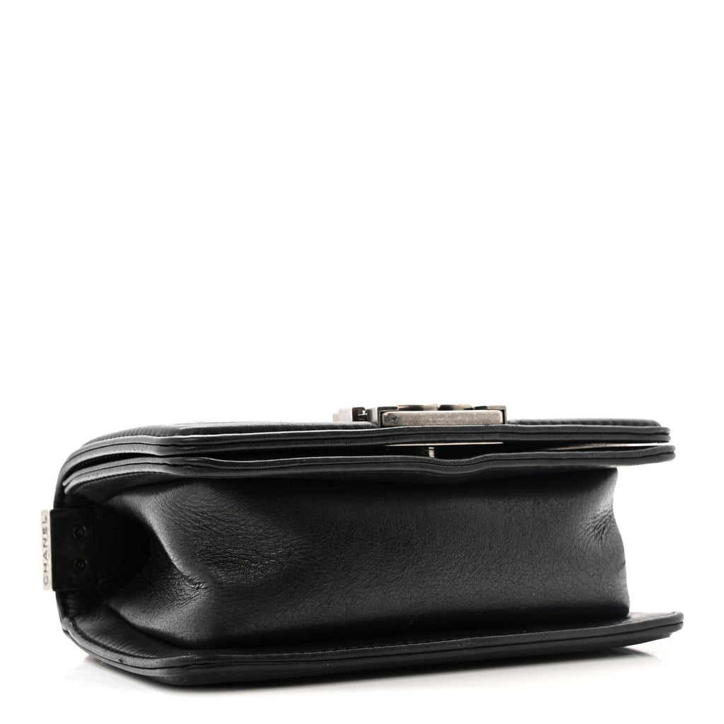 Galuchat Stingray Mini Boy Flap  Black Silver
