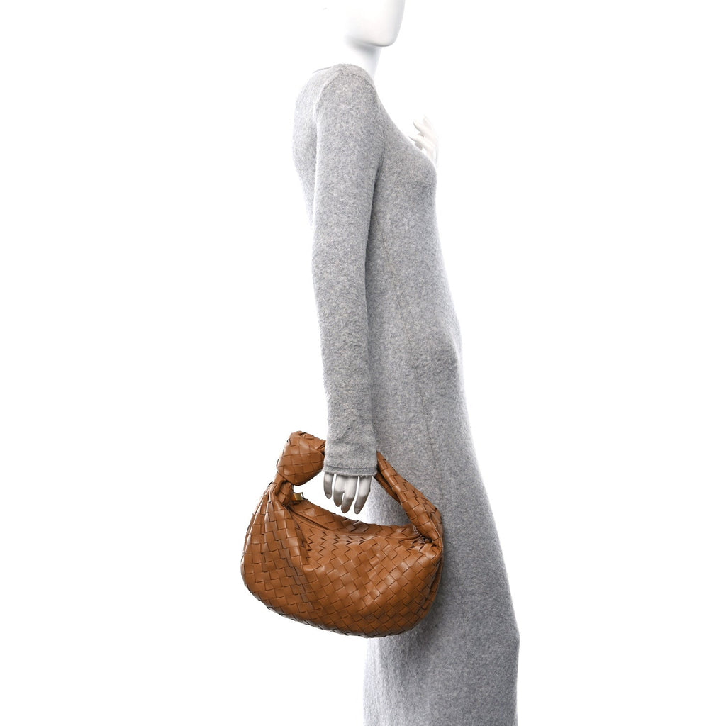 Nappa Intrecciato Teen Jodie Hobo Caramel