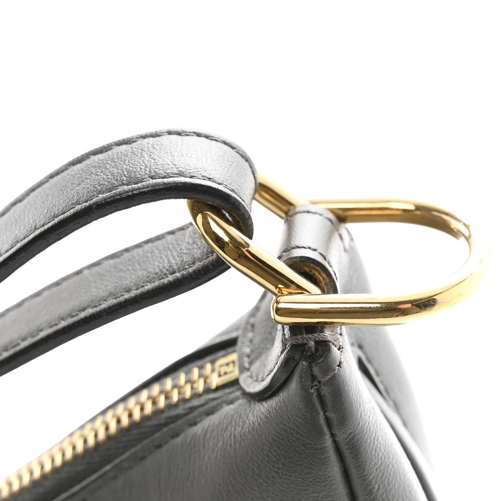 Vitello Grace Matte Small Fendigraphy Hobo Bag Anthracite