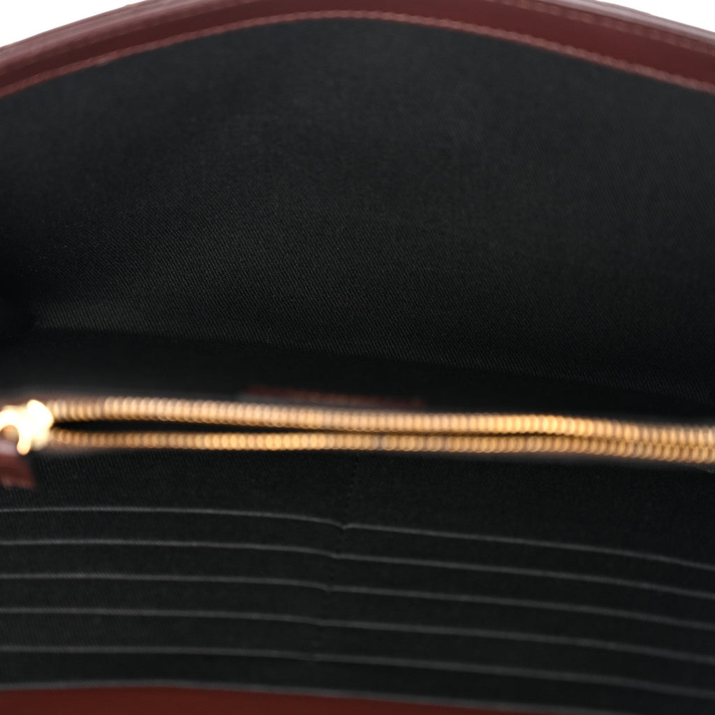 Lambskin Quilted Medusa Wallet On Chain Crossbody Chocolate
