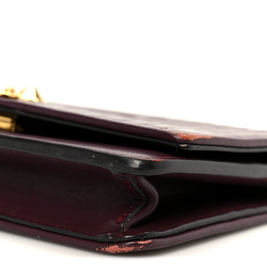 Shiny Nappa Trapuntata Dotcom Tube Wallet On Chain Bordeaux