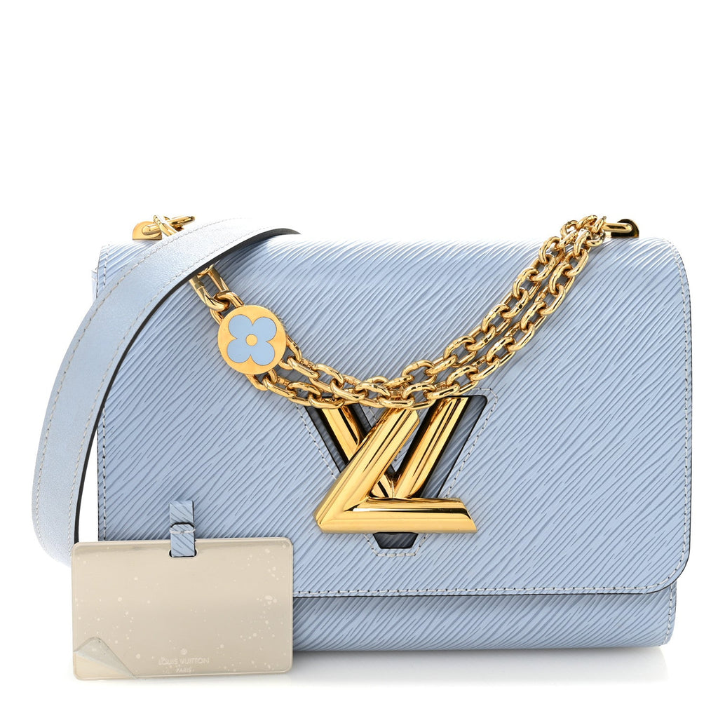 Epi Twist Monogram Flower Chain Shoulder Bag MM Blue